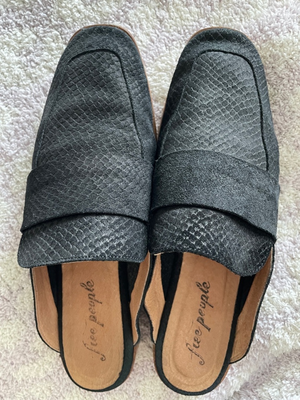 Free People At Ease Loafer Black Slip On Mules Sz 40 - Picture 4 of 10